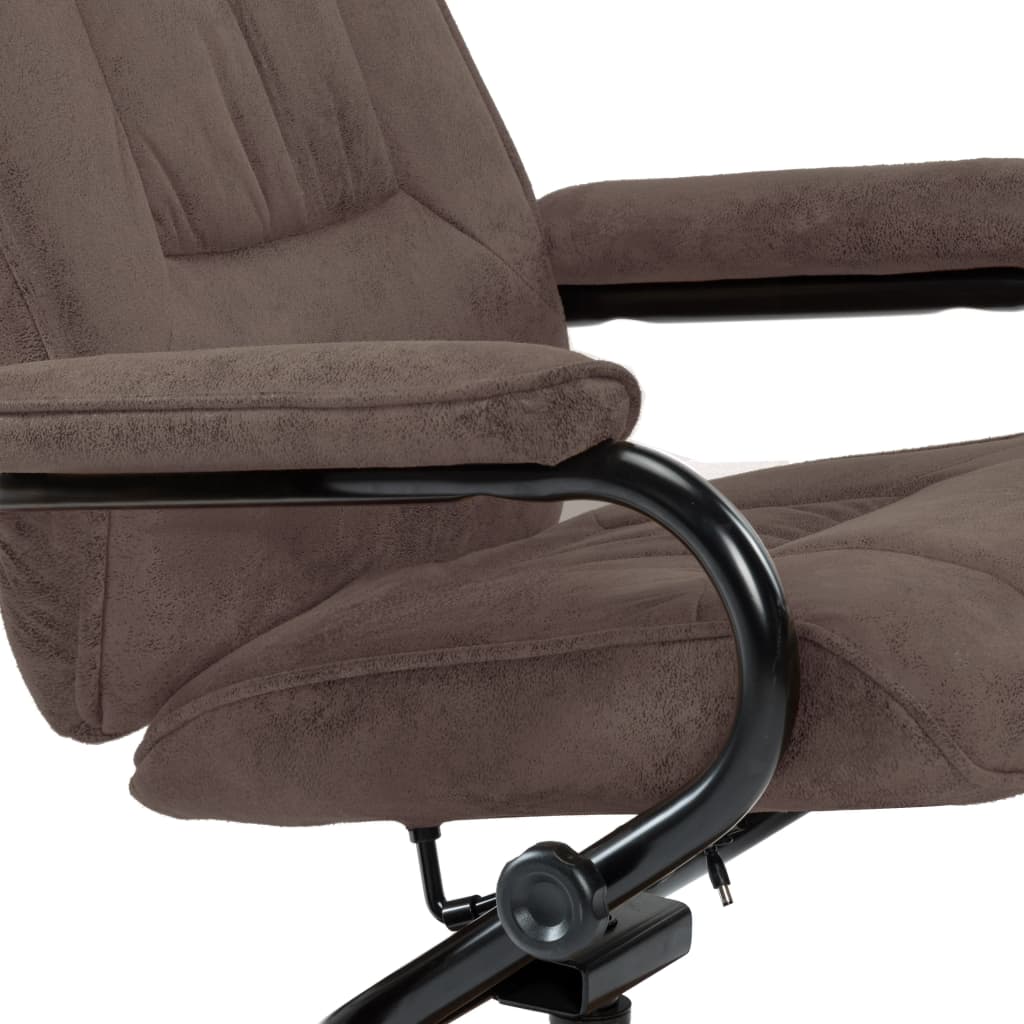 swivel-recliner-with-ottoman-brown-faux-suede-leather At Willow and Wine USA!