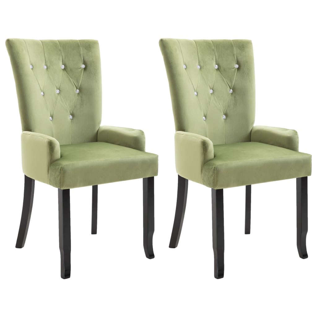 dining-chair-with-armrests-2-pcs-light-green-velvet At Willow and Wine USA!