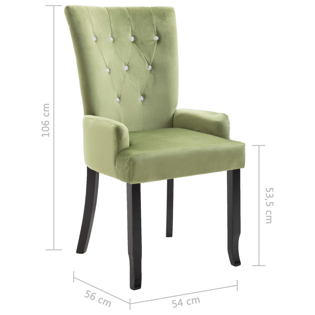 dining-chair-with-armrests-2-pcs-light-green-velvet At Willow and Wine USA!