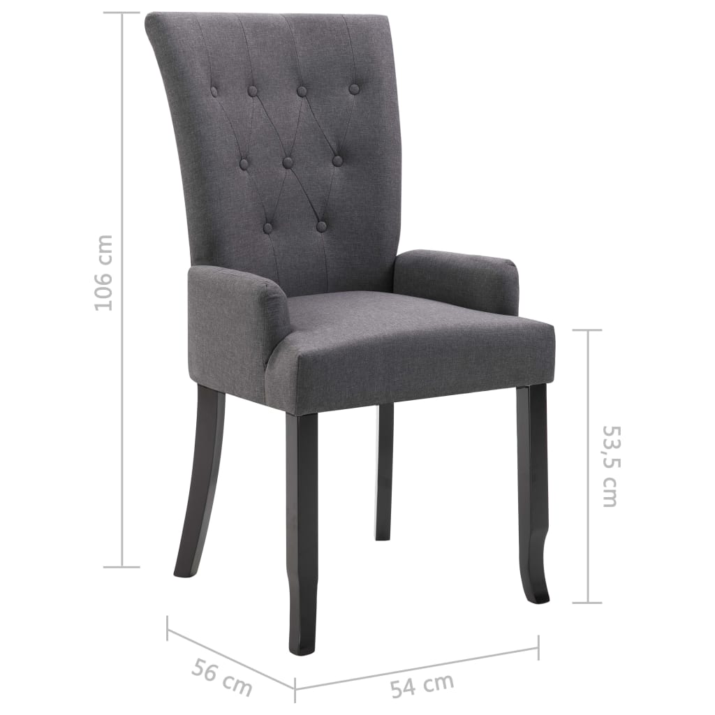 dining-chairs-with-armrests-2-pcs-dark-gray-fabric At Willow and Wine USA!