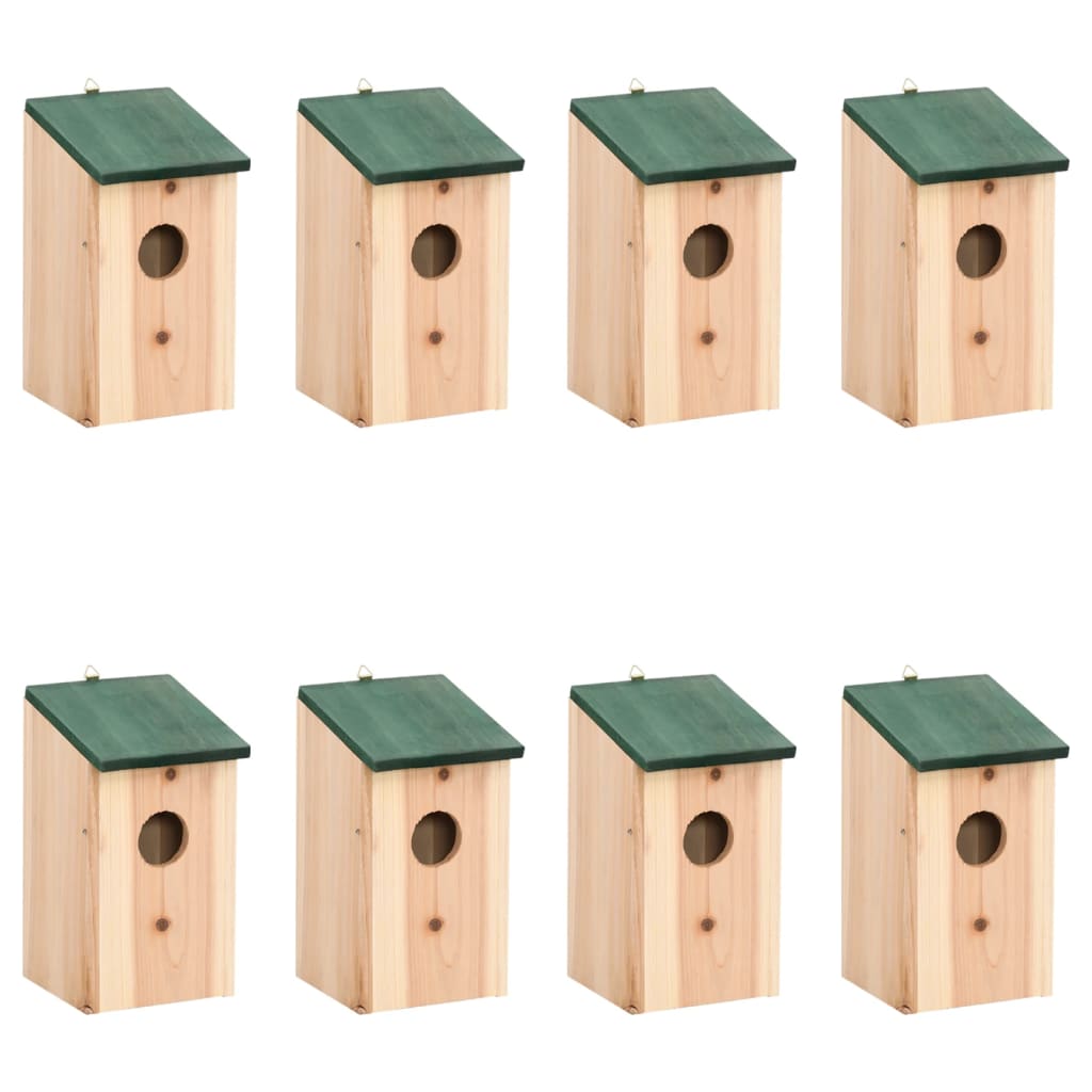 bird-houses-8-pcs-wood-4-7-x4-7-x8-7-813808 At Willow and Wine USA!