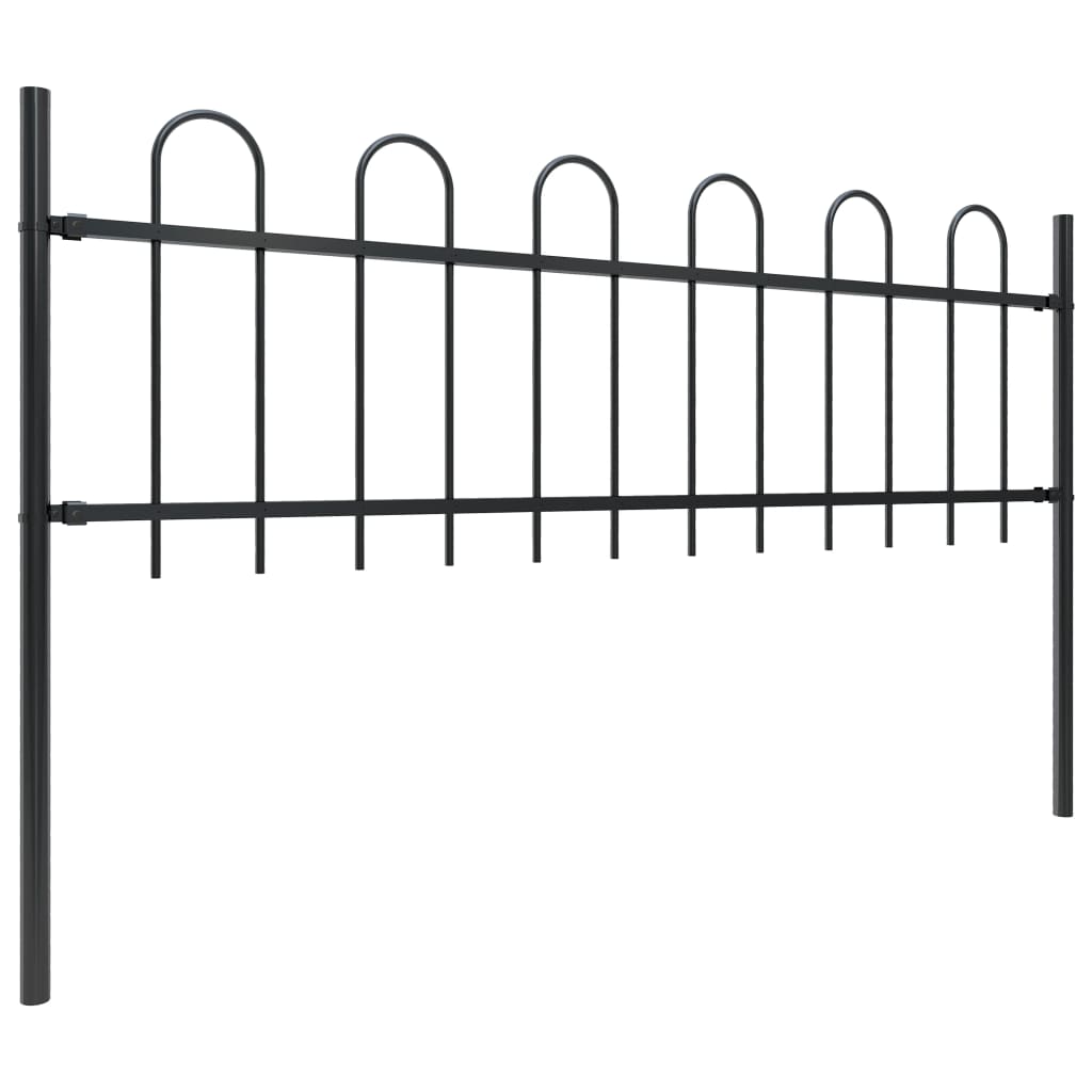 garden-fence-with-hoop-top-steel-50-2-black At Willow and Wine USA!