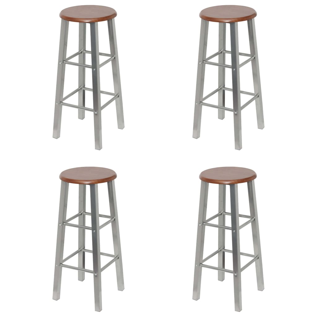 bar-stools-4-pcs-silver-and-brown-mdf At Willow and Wine USA!