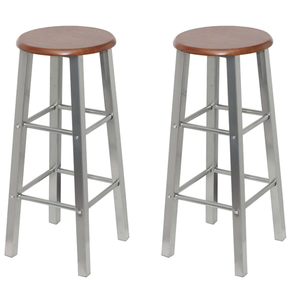 bar-stools-4-pcs-silver-and-brown-mdf At Willow and Wine USA!