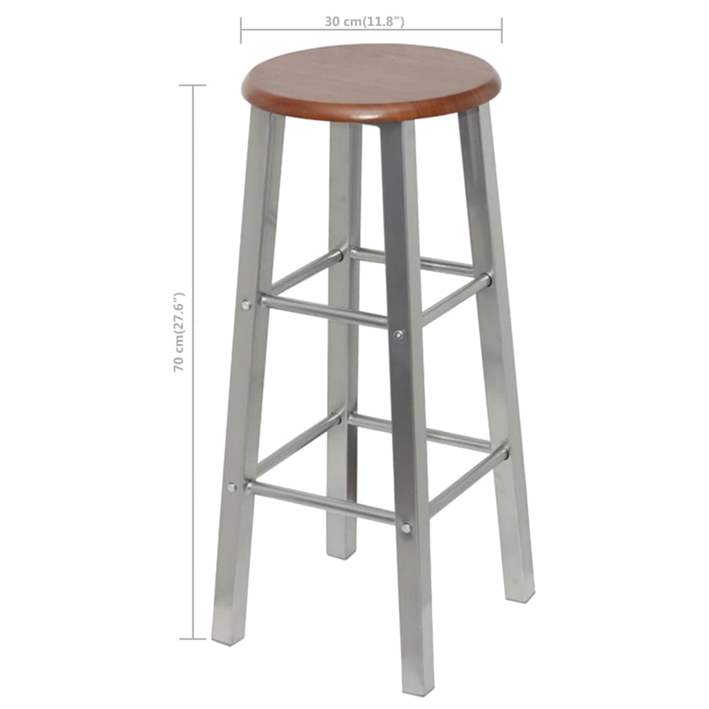 bar-stools-4-pcs-silver-and-brown-mdf At Willow and Wine USA!