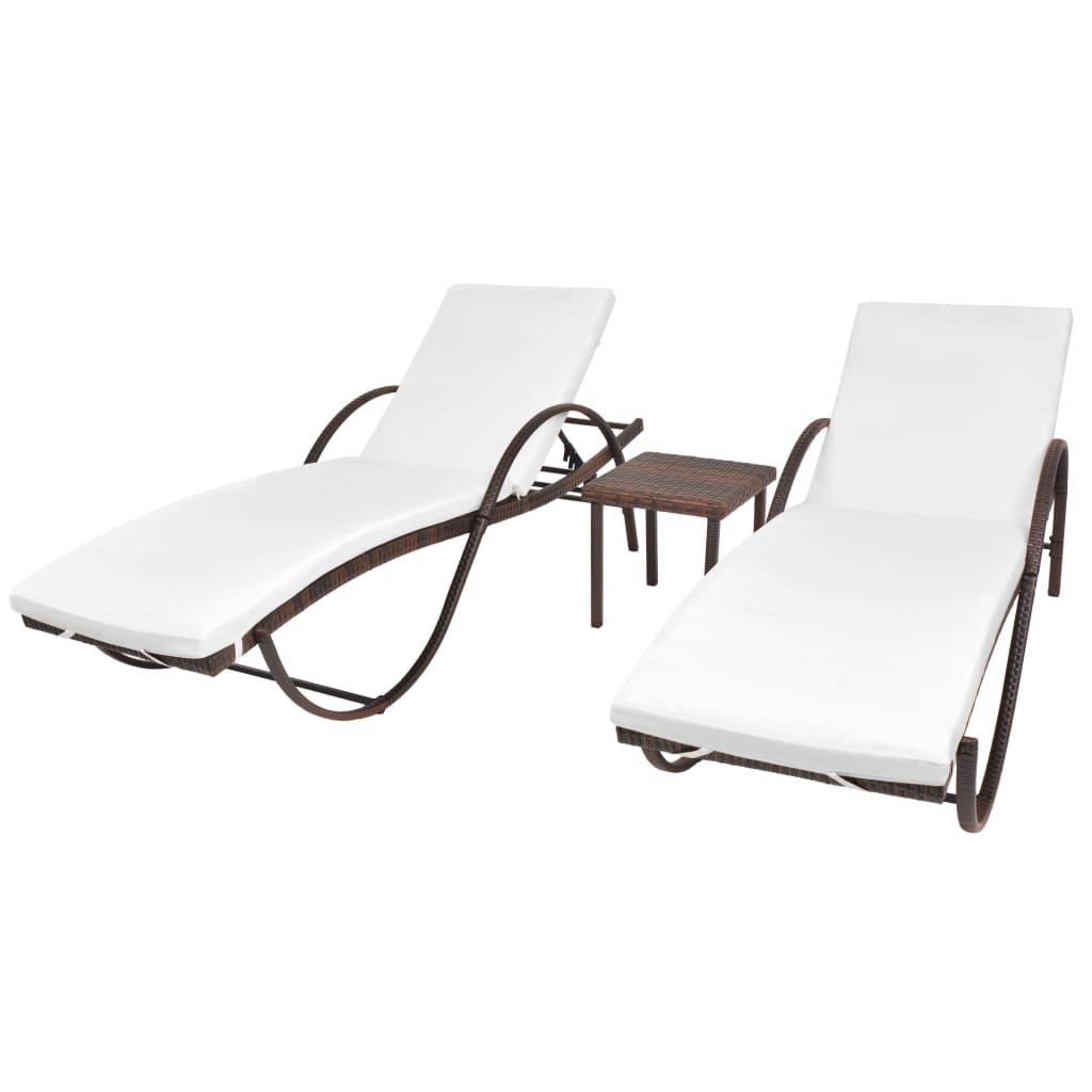 sun-loungers-2-pcs-with-table-poly-rattan-black At Willow and Wine USA!