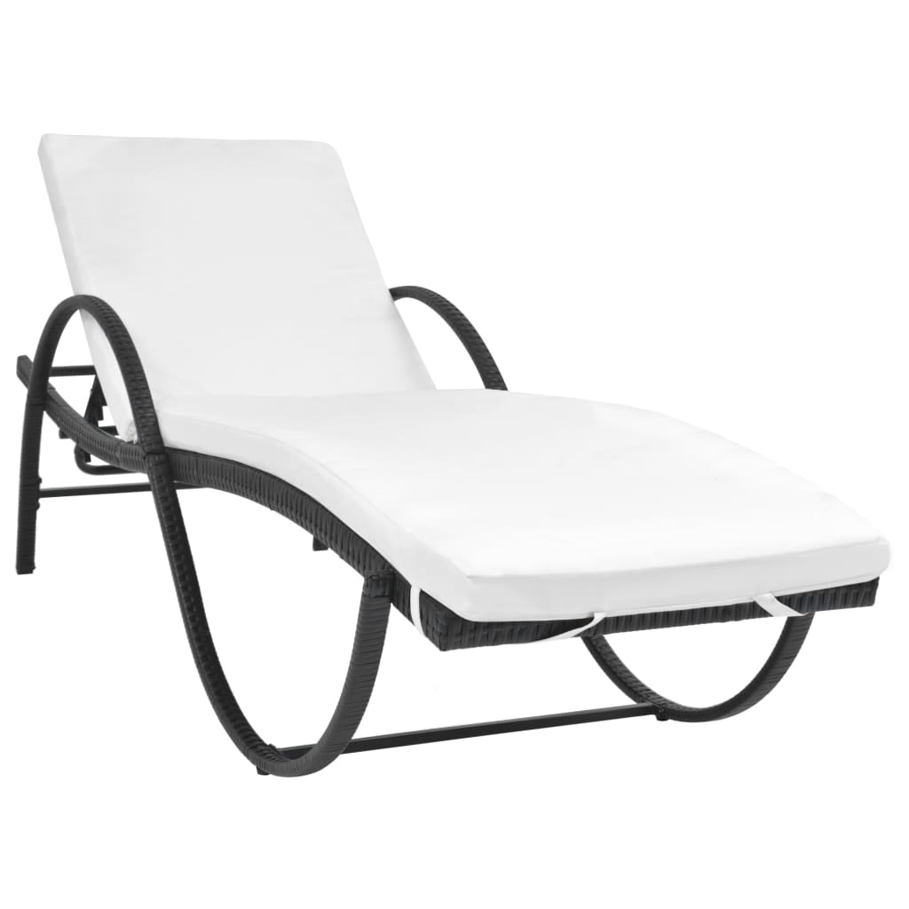 sun-loungers-2-pcs-with-table-poly-rattan-black At Willow and Wine USA!