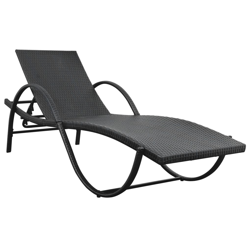 sun-loungers-2-pcs-with-table-poly-rattan-black At Willow and Wine USA!