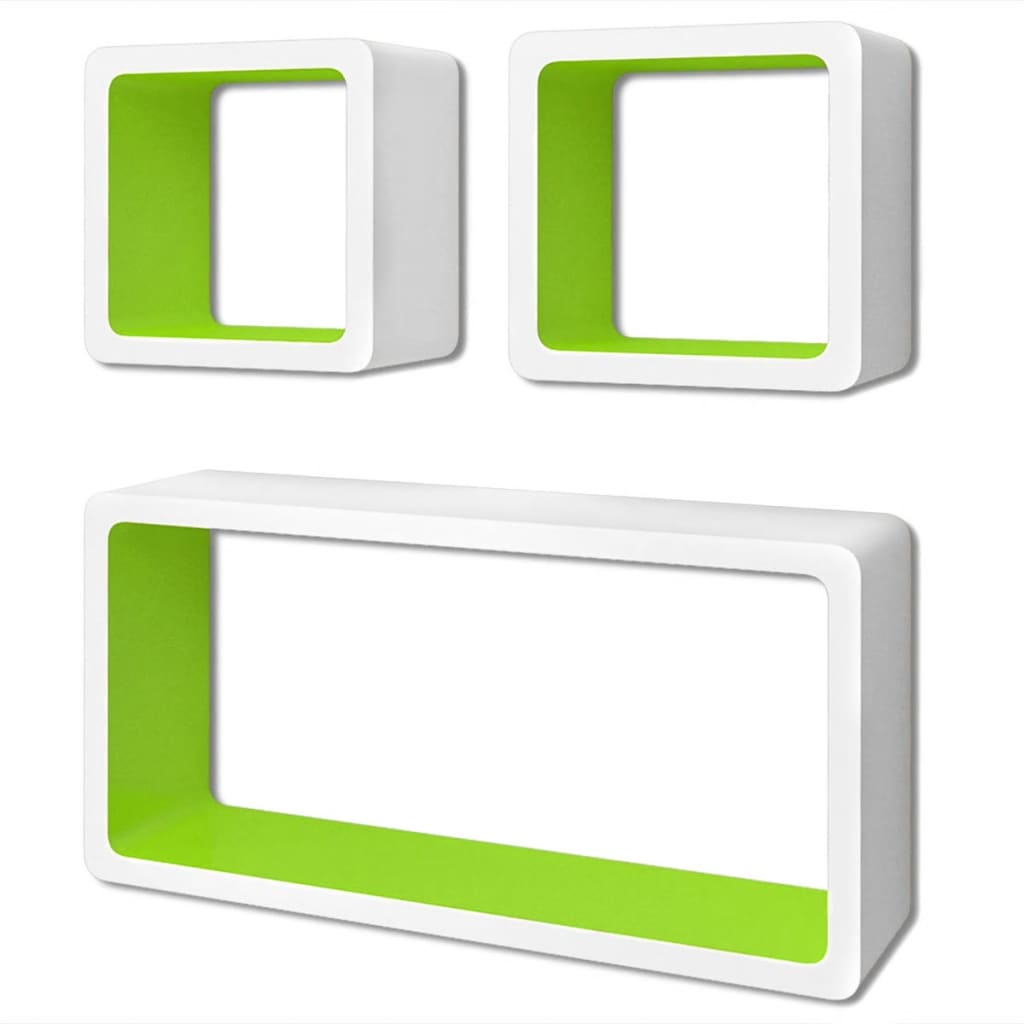 wall-cube-shelves-6-pcs-white-and-green-910787 At Willow and Wine USA!