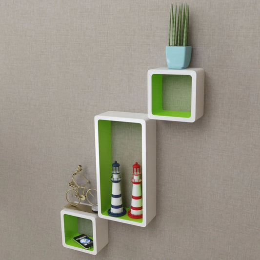 wall-cube-shelves-6-pcs-white-and-green-910787 At Willow and Wine USA!