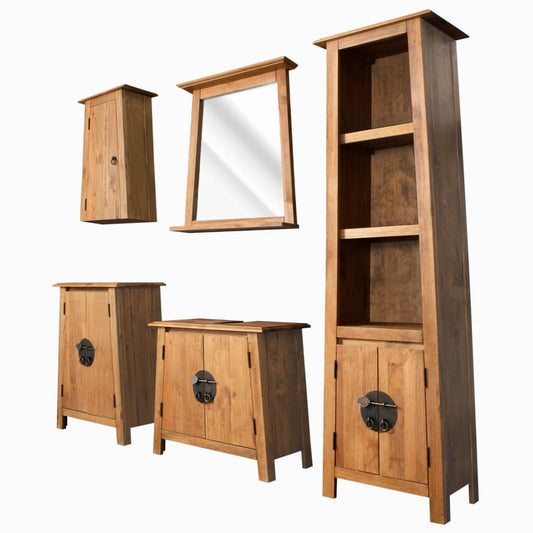 bathroom-set-5-piece-solid-wood-pine At Willow and Wine USA!