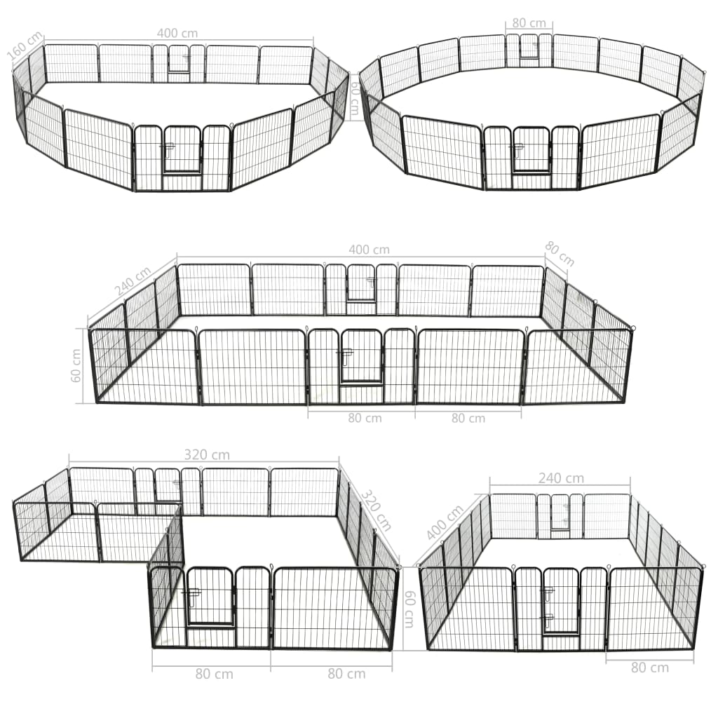 dog-playpen-16-panels-steel-31-5-x23-6-black At Willow and Wine USA!