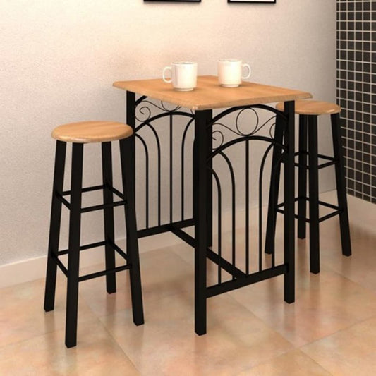 bar-table-and-stool-set-3-pieces-wood-and-steel At Willow and Wine USA!