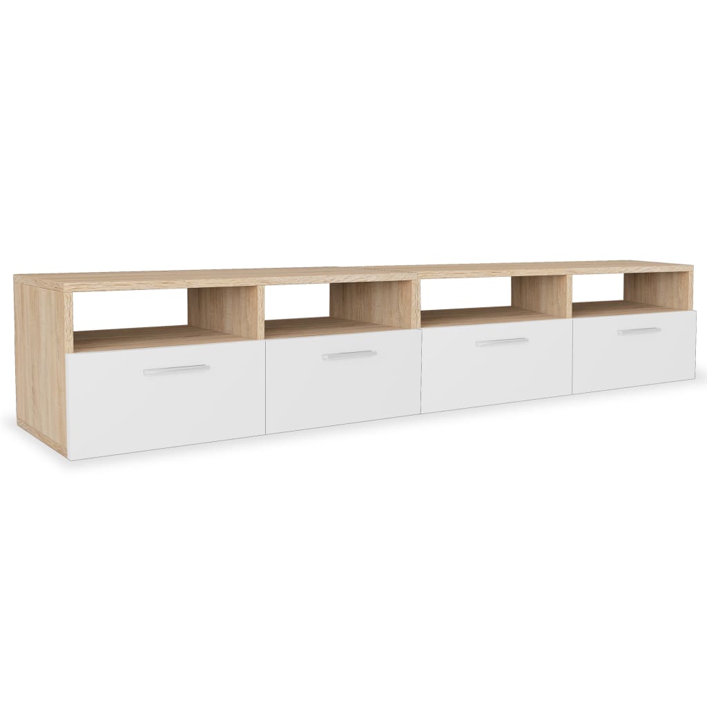 tv-stands-2-pcs-engineered-wood-37-4-x13-8-x14-2-oak-and-white At Willow and Wine USA!