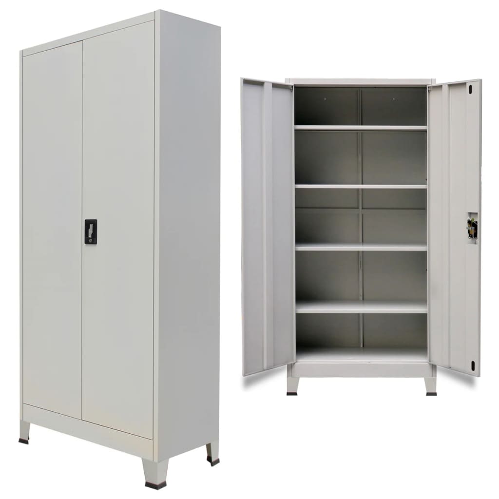 office-cabinet-with-2-doors-steel-35-4-x15-7-x70-9-gray At Willow and Wine USA!