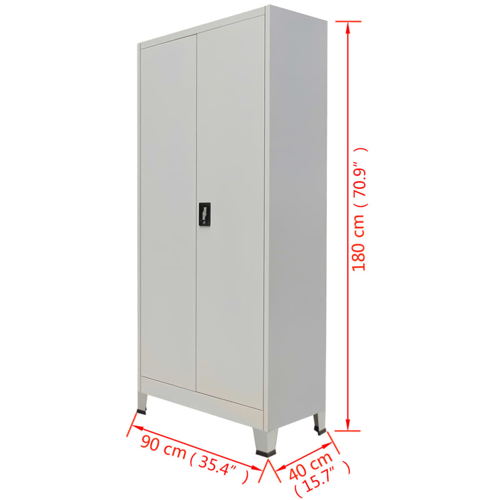 office-cabinet-with-2-doors-steel-35-4-x15-7-x70-9-gray At Willow and Wine USA!