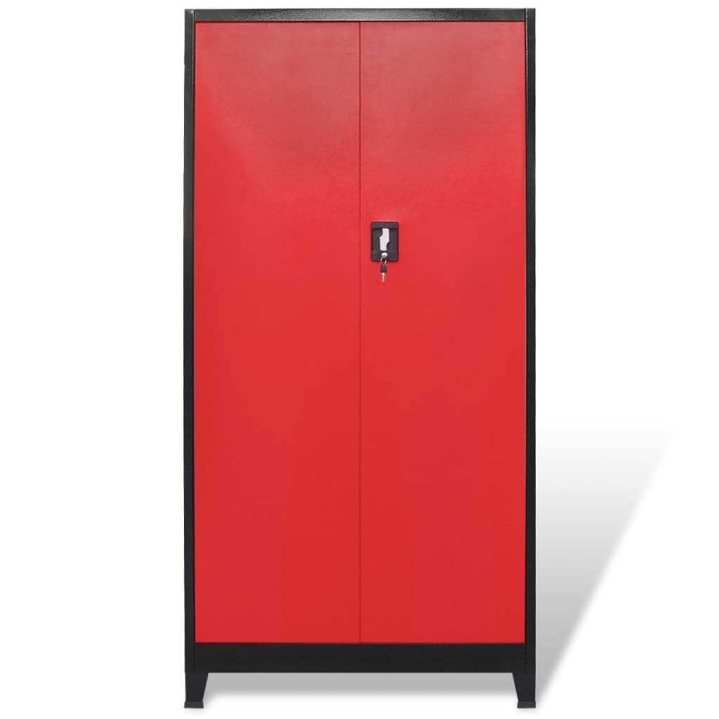 tool-cabinet-with-2-doors-steel-35-4-x15-7-x70-9-black-and-red At Willow and Wine USA!