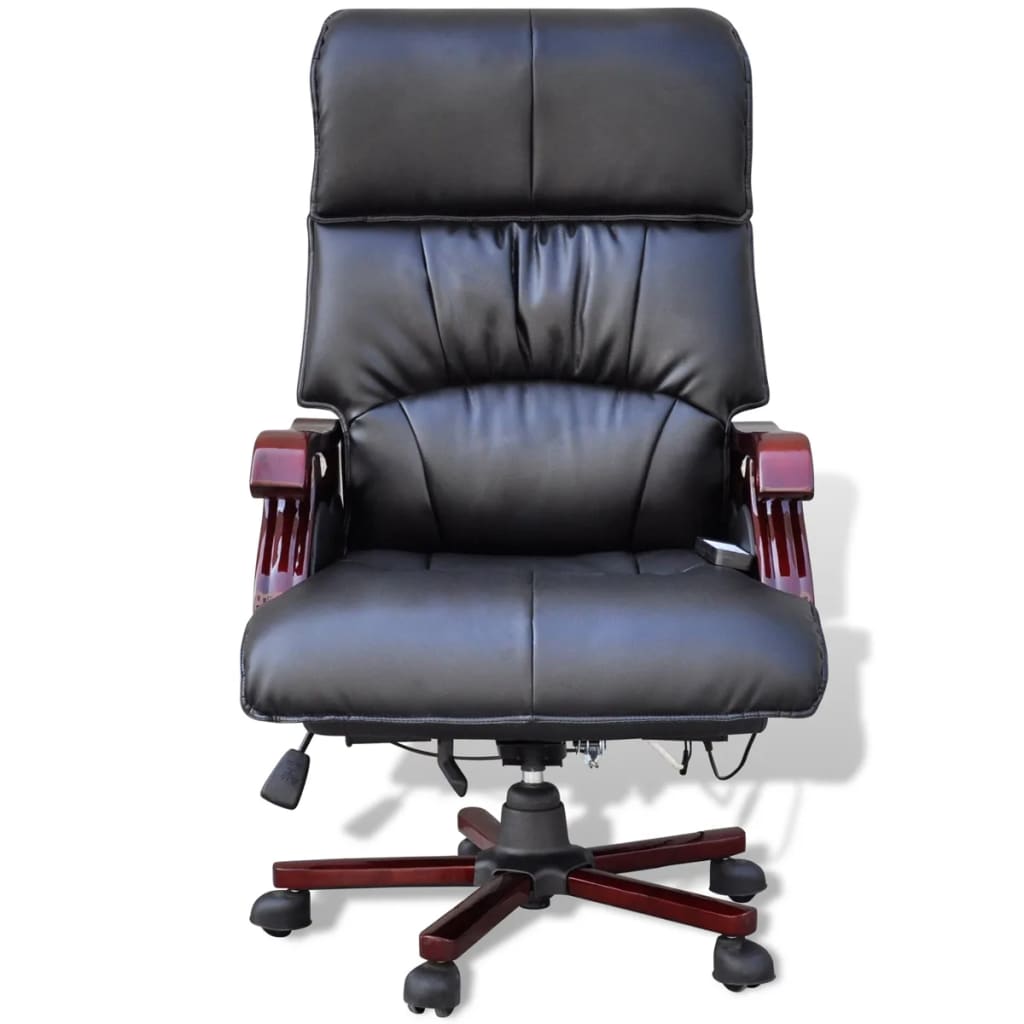 black-top-real-leather-adjustable-massage-office-chair At Willow and Wine USA!