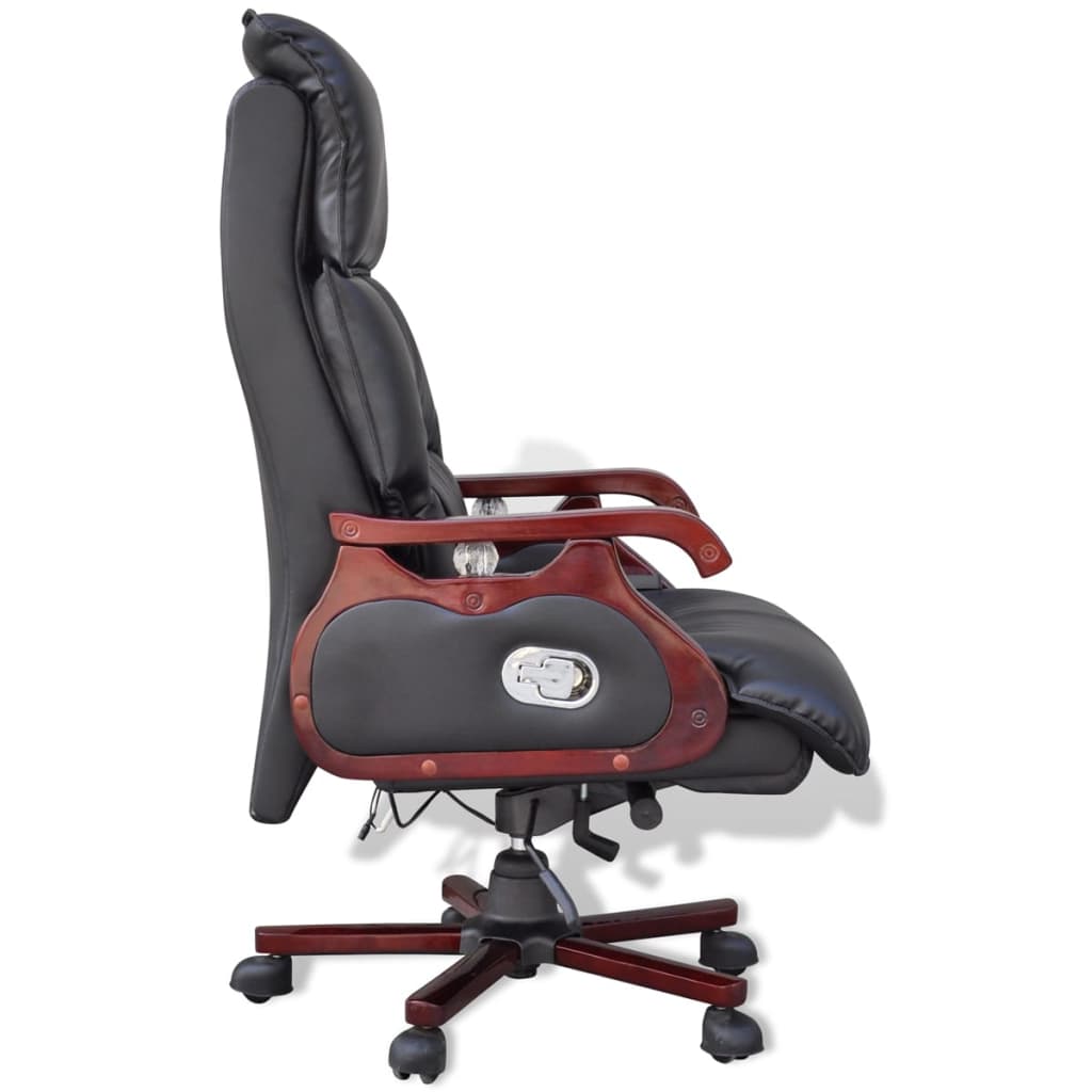 black-top-real-leather-adjustable-massage-office-chair At Willow and Wine USA!