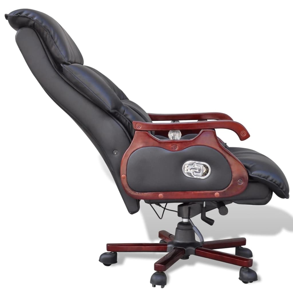 black-top-real-leather-adjustable-massage-office-chair At Willow and Wine USA!