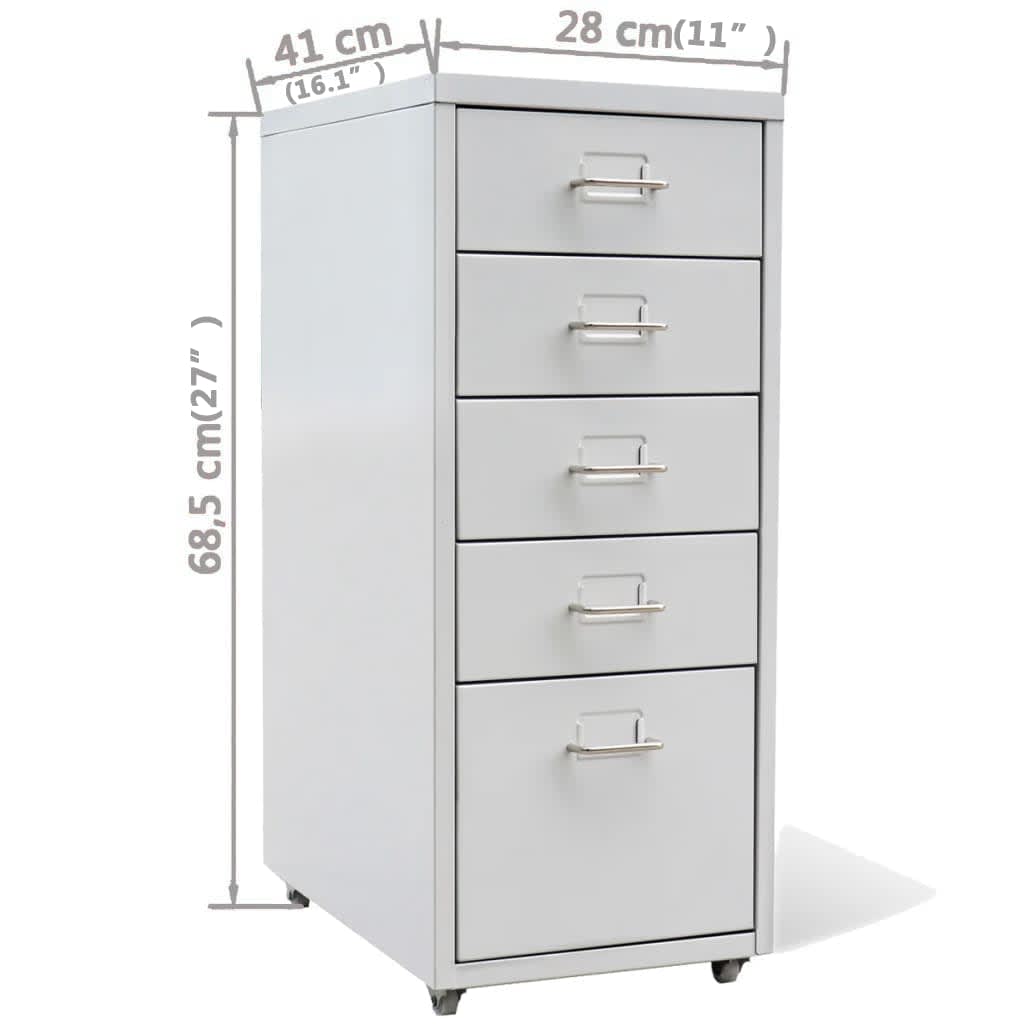 file-cabinet-with-5-drawers-gray-27-steel At Willow and Wine USA!