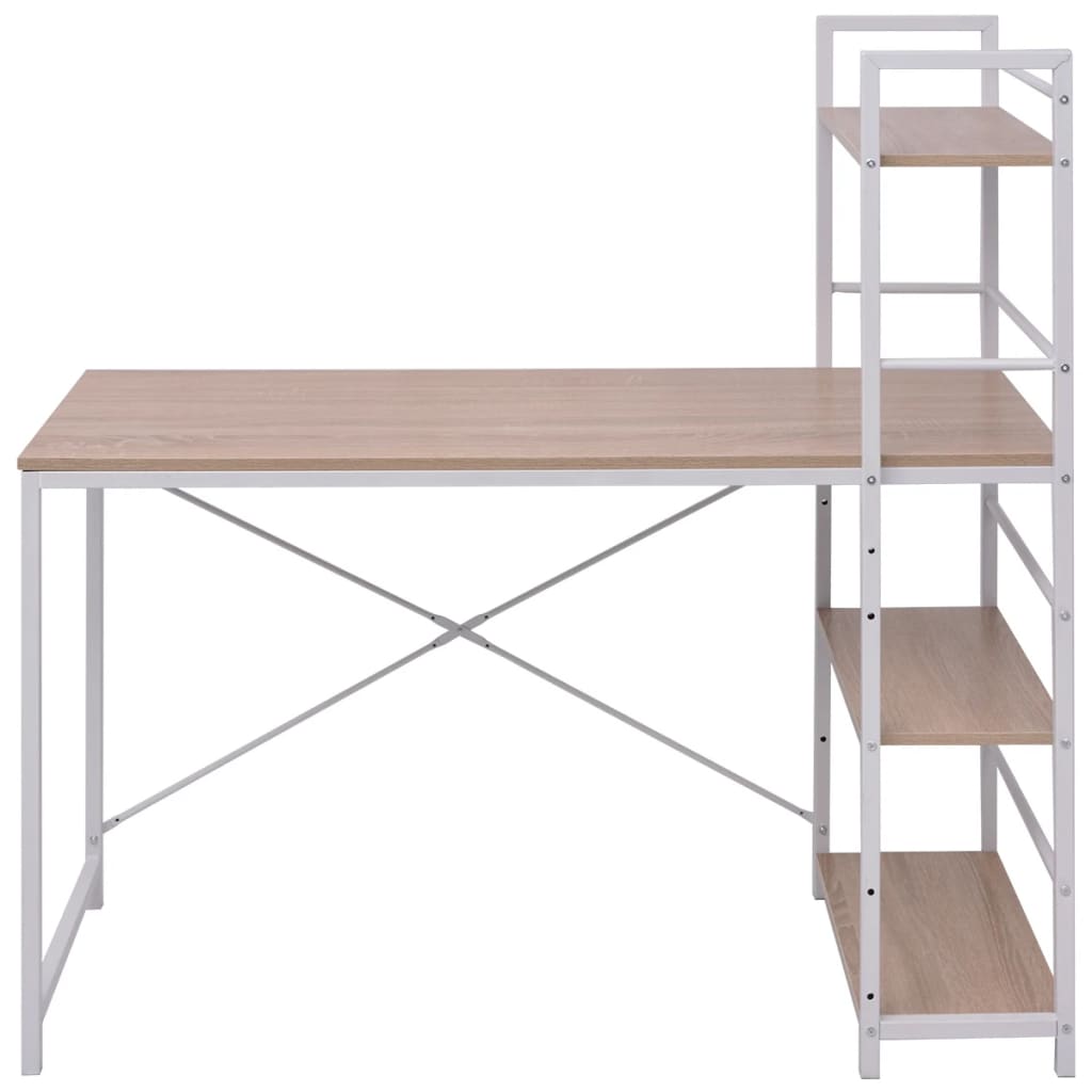 desk-with-4-tier-bookcase-oak At Willow and Wine USA!