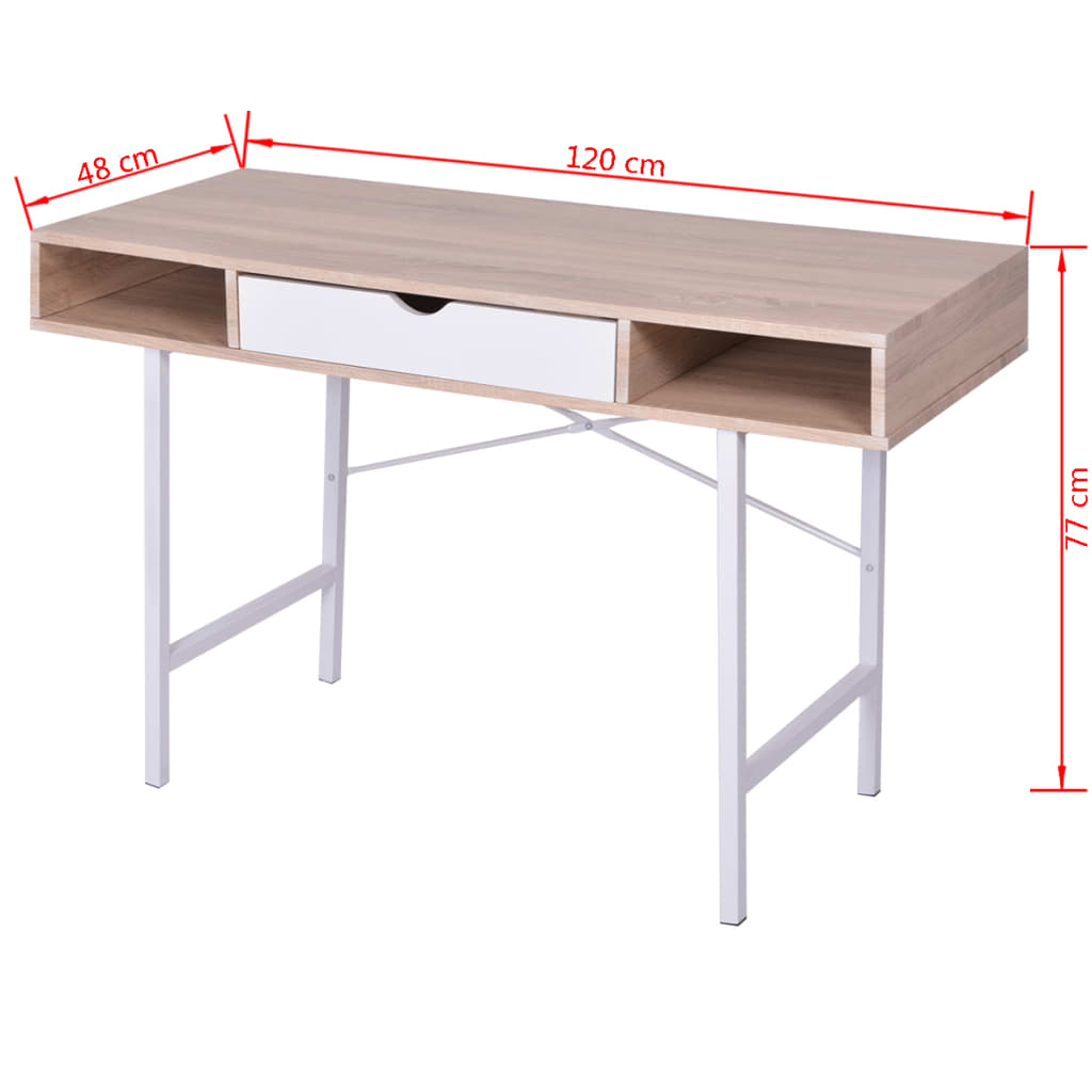 desk-with-1-drawer-oak-and-white At Willow and Wine USA!