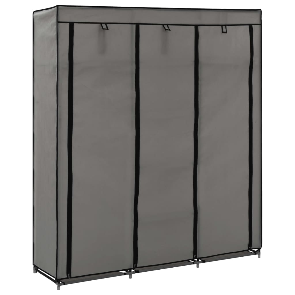 wardrobe-with-compartments-and-rods-gray-59-1-x17-7-x68-9-fabric At Willow and Wine USA!