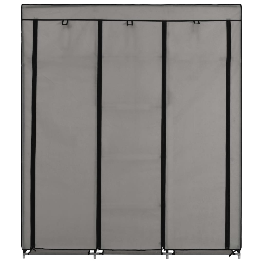 wardrobe-with-compartments-and-rods-gray-59-1-x17-7-x68-9-fabric At Willow and Wine USA!