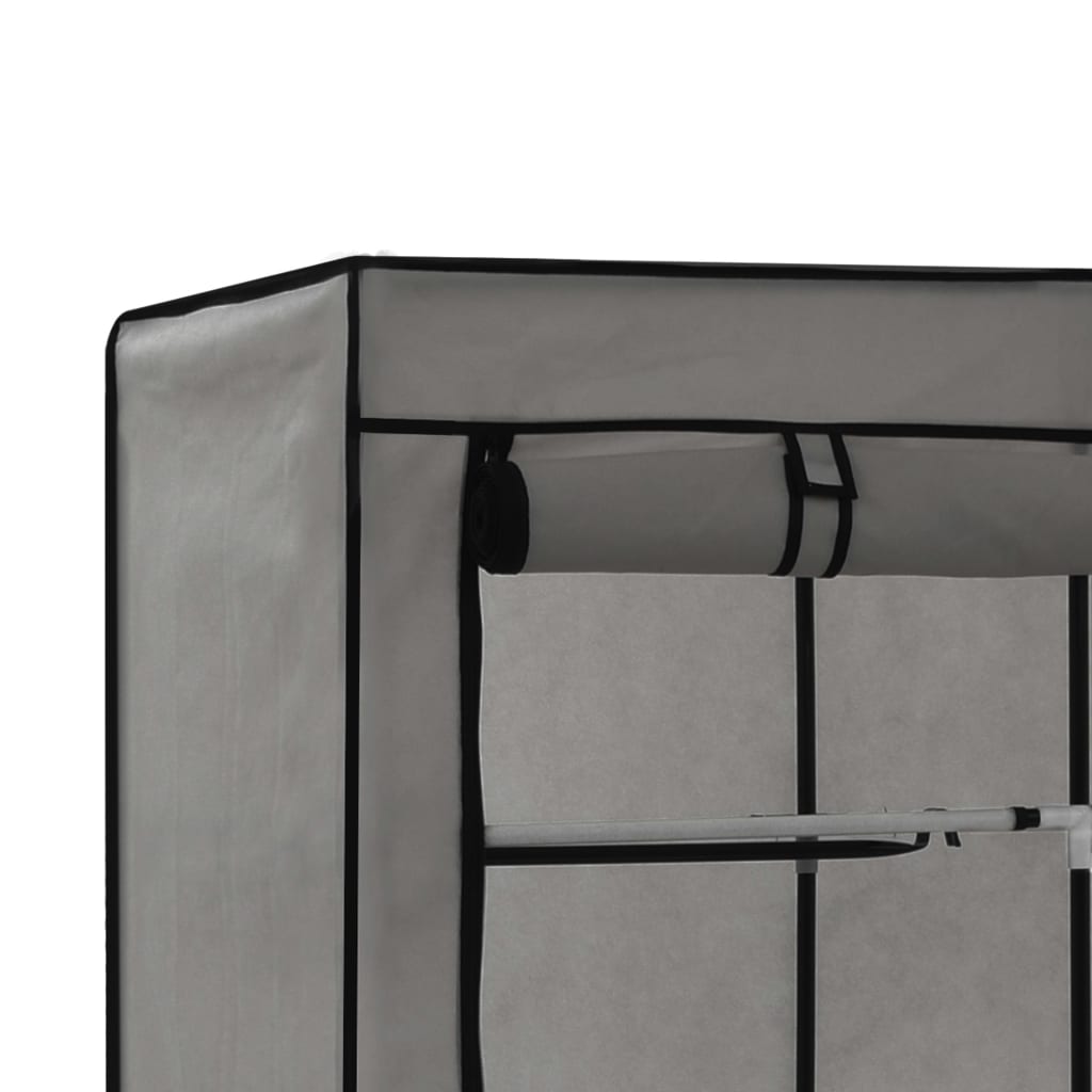 wardrobe-with-compartments-and-rods-gray-59-1-x17-7-x68-9-fabric At Willow and Wine USA!