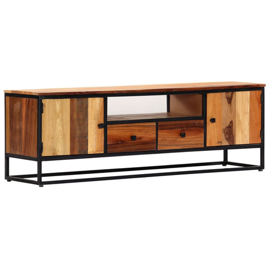 tv-stand-47-2-x11-8-x15-7-solid-wood-reclaimed-and-steel At Willow and Wine USA!