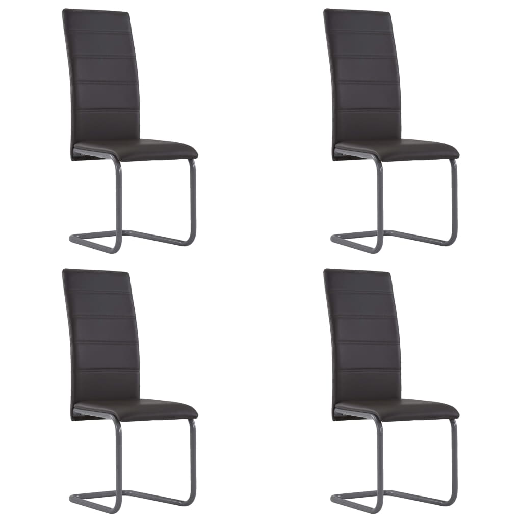 cantilever-dining-chairs-4-pcs-brown-faux-leather At Willow and Wine USA!