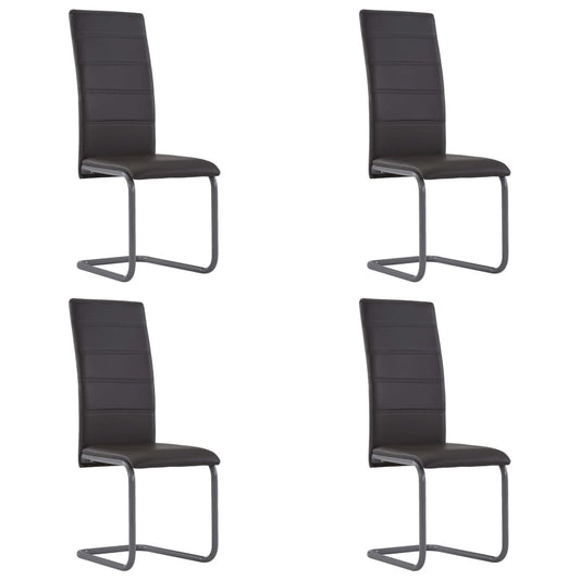 cantilever-dining-chairs-4-pcs-brown-faux-leather At Willow and Wine USA!