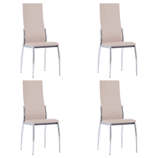 Dining Chairs 4 pcs Cappuccino Faux Leather