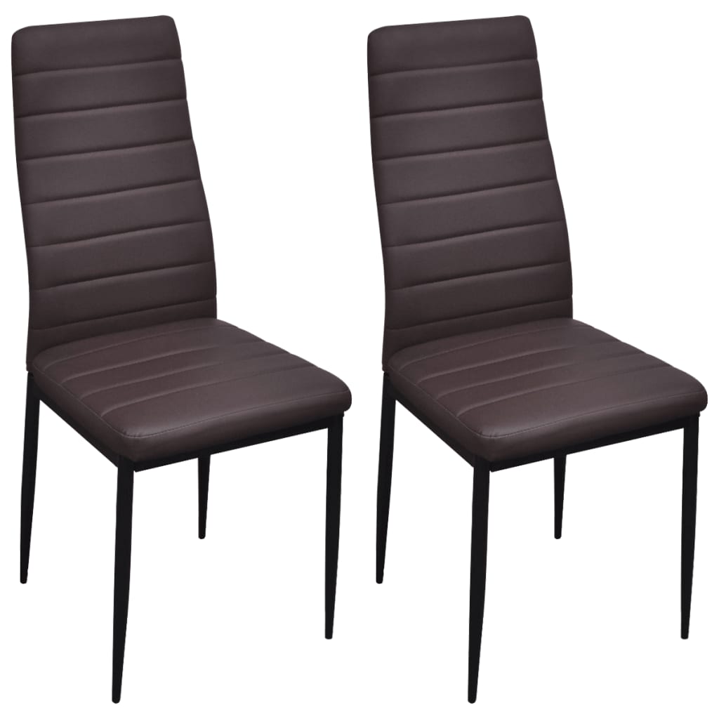 Dining Chairs 2 pcs Brown Faux Leather