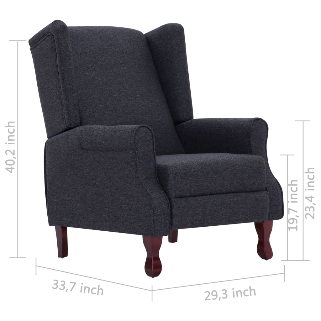 Recliner Dark Gray Fabric