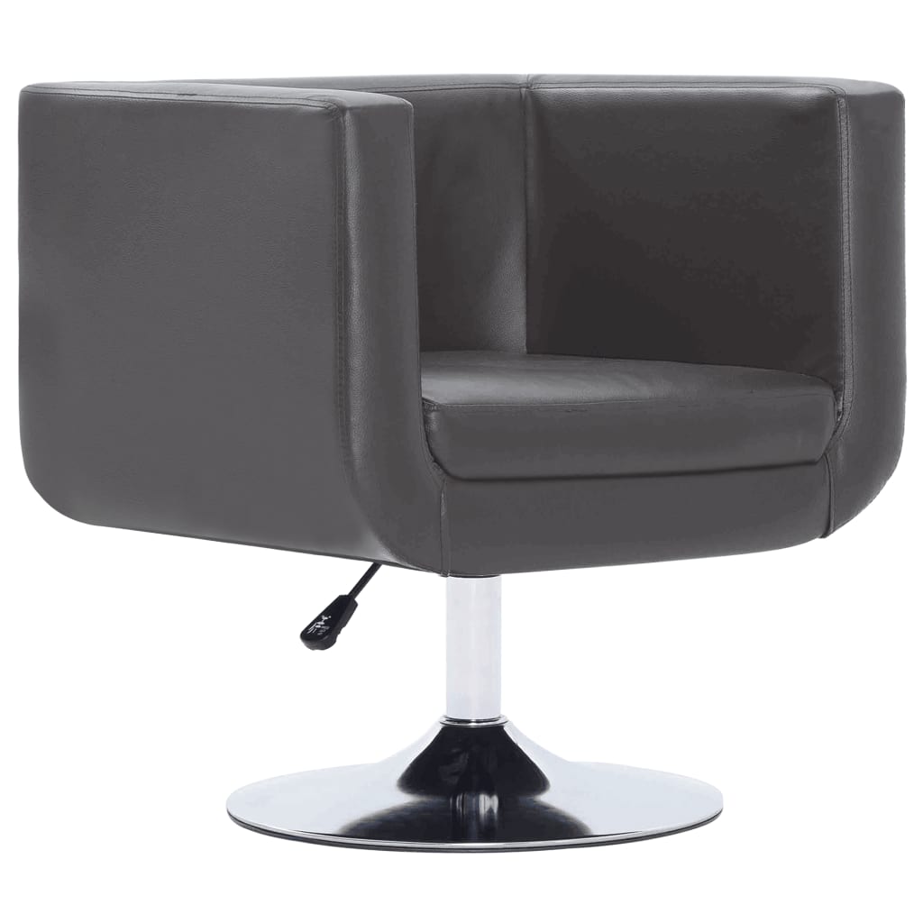 Swivel Armchair Gray Faux Leather