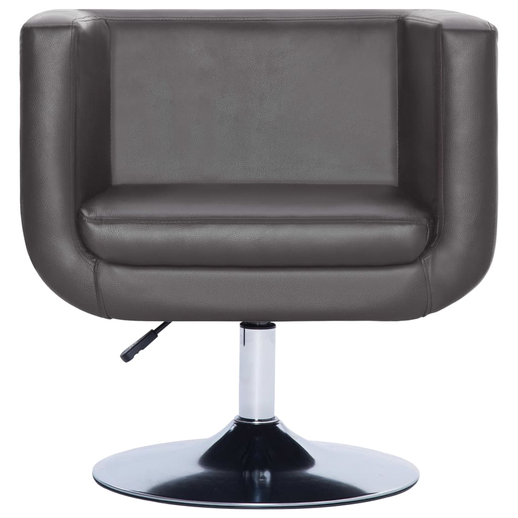 Swivel Armchair Gray Faux Leather