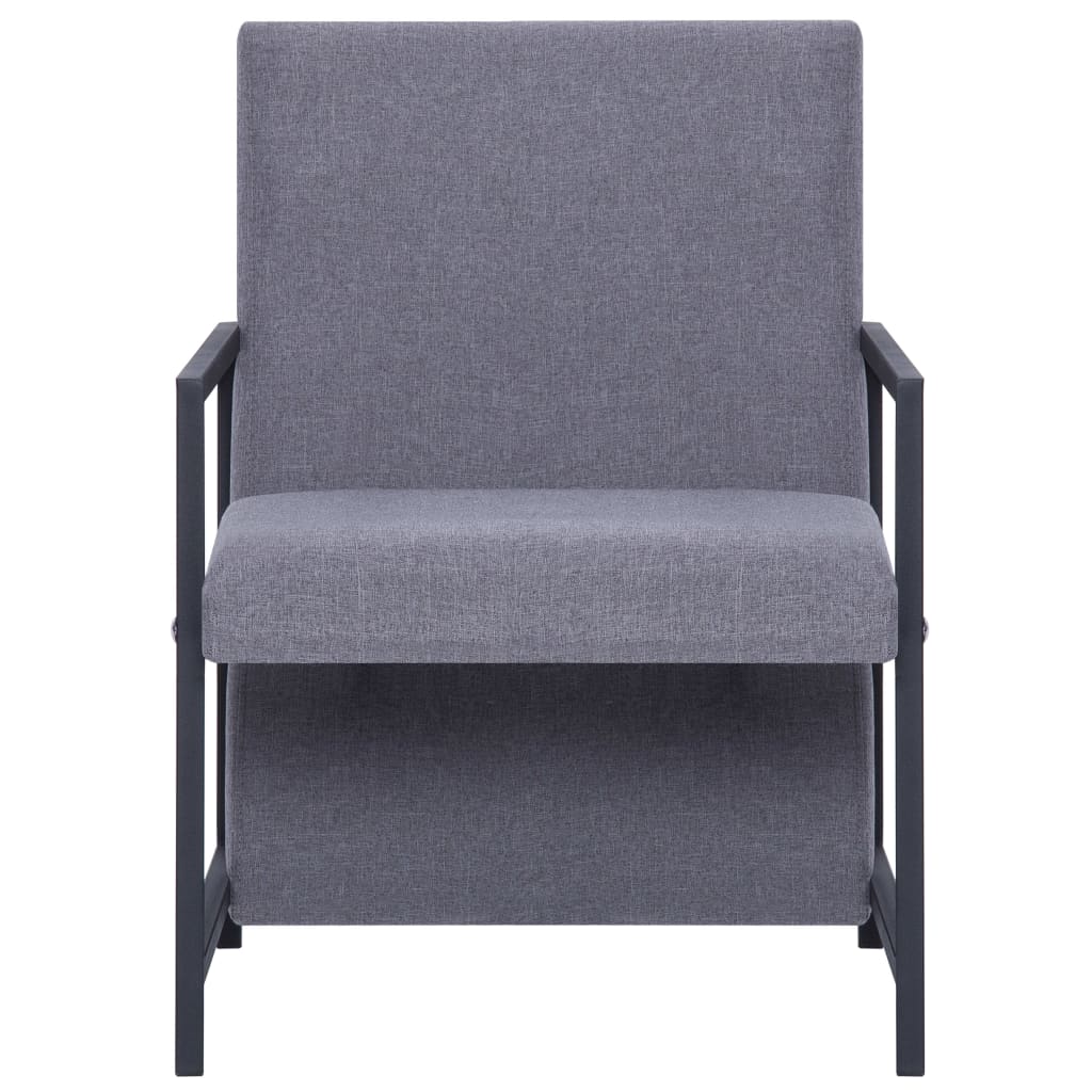 armchair-with-chrome-feet-light-gray-fabric At Willow and Wine USA!