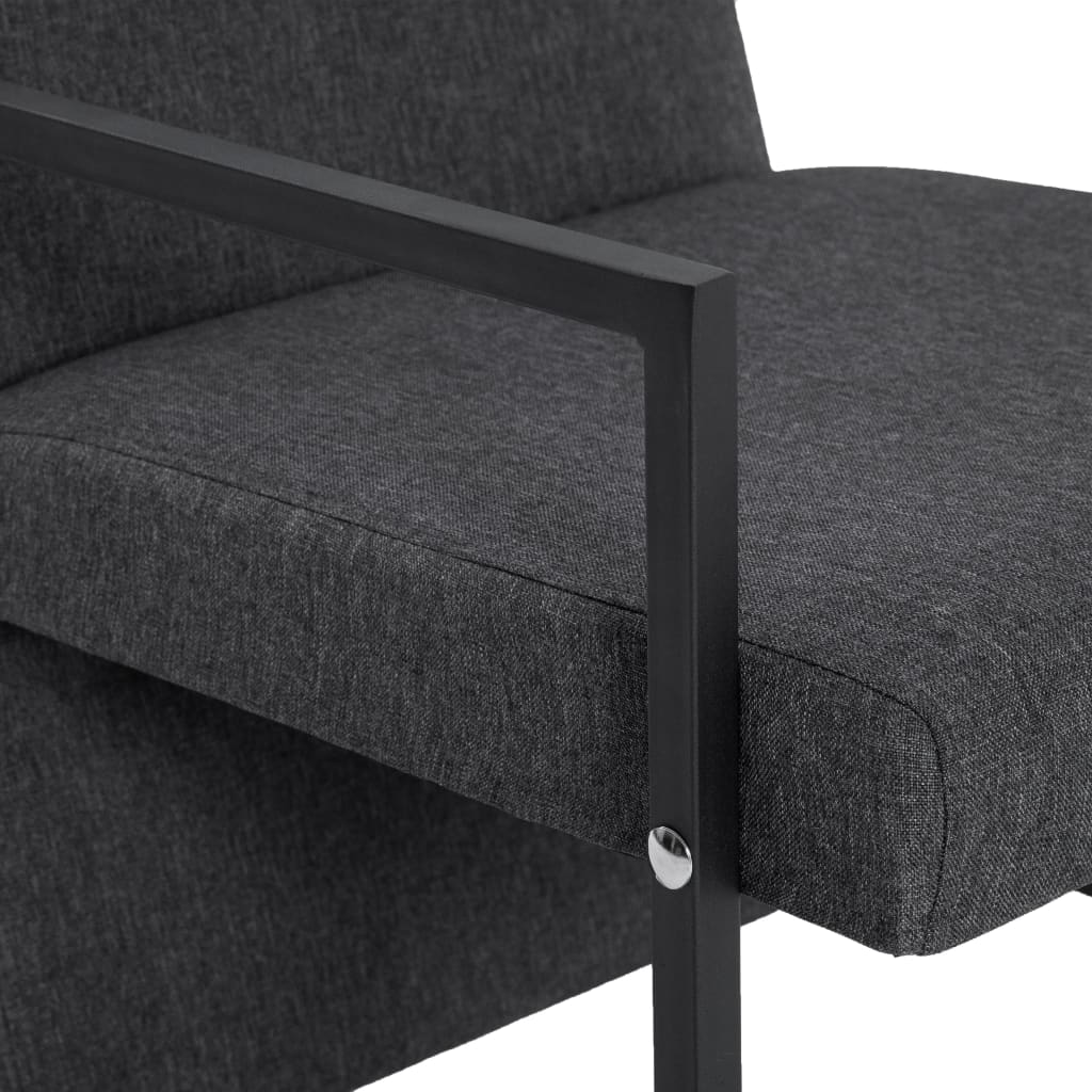 Armchair with Chrome Feet Dark Gray Fabric