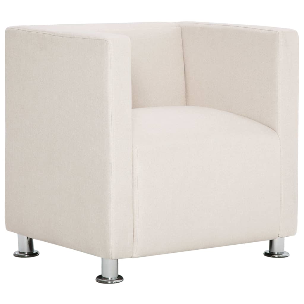 Cube Armchair Cream Fabric