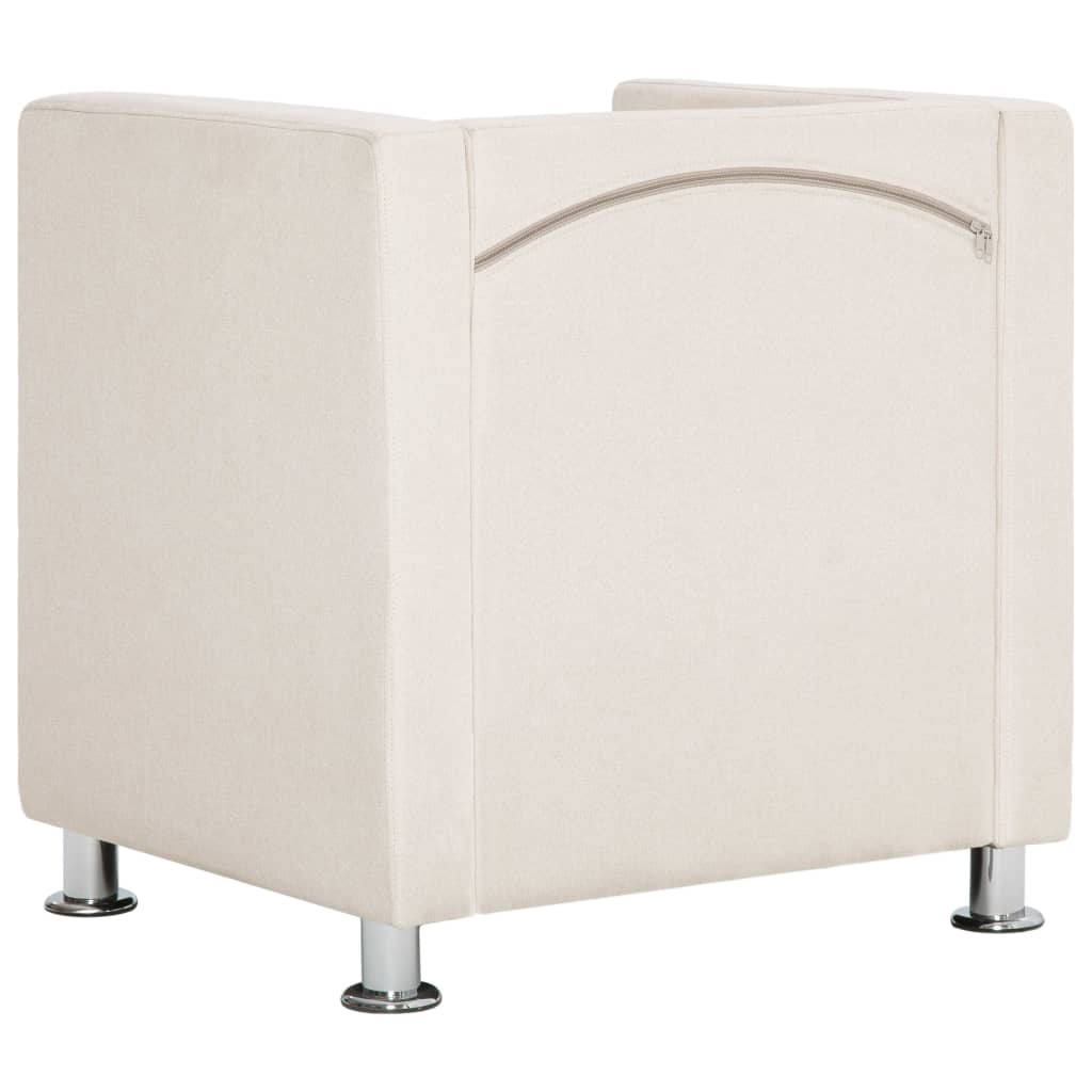 Cube Armchair Cream Fabric