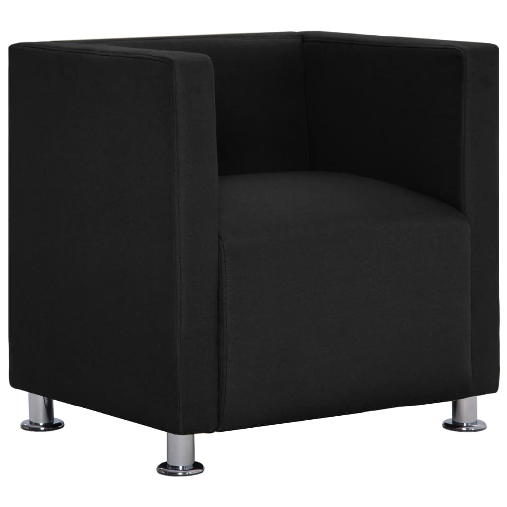 Cube Armchair Black Fabric