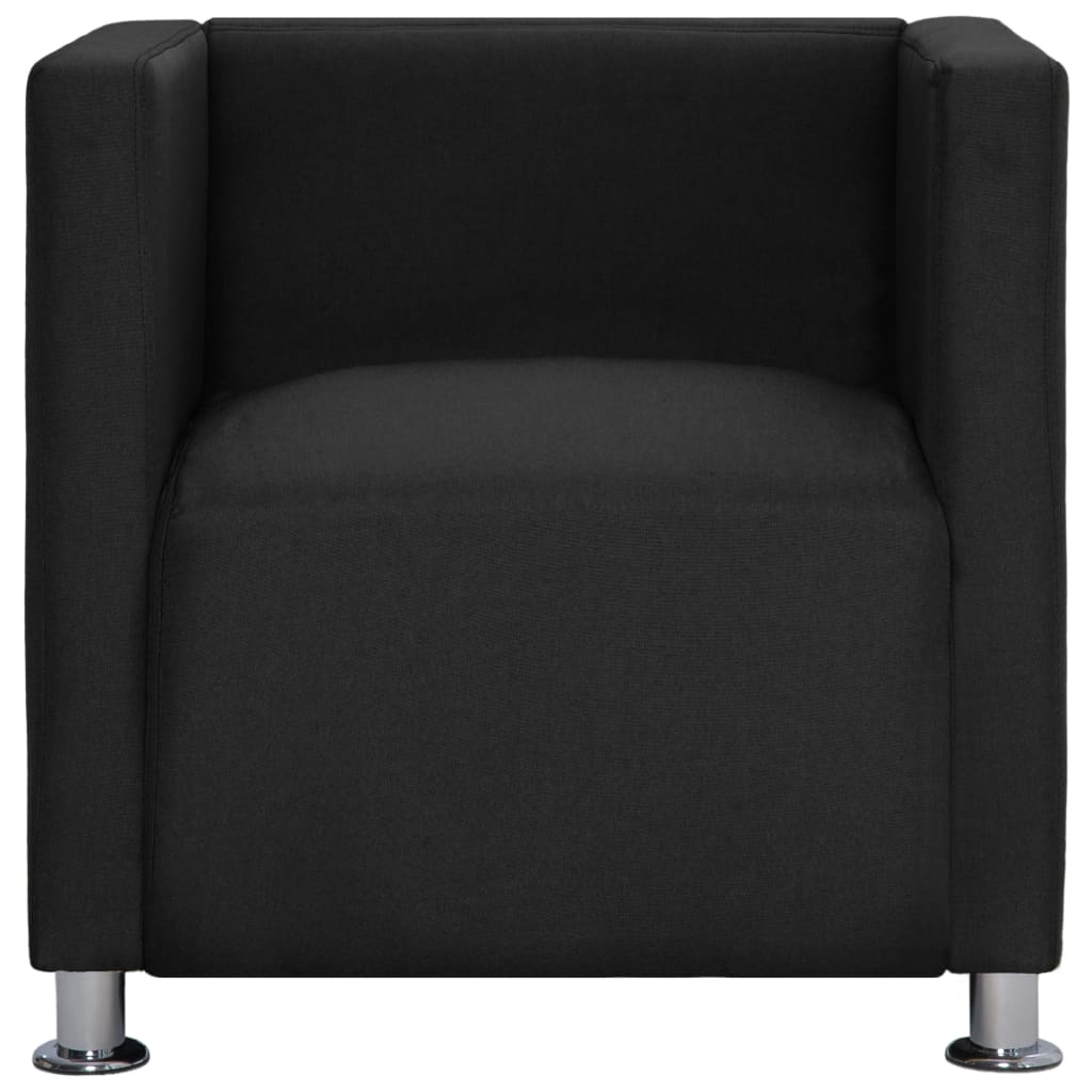 Cube Armchair Black Fabric