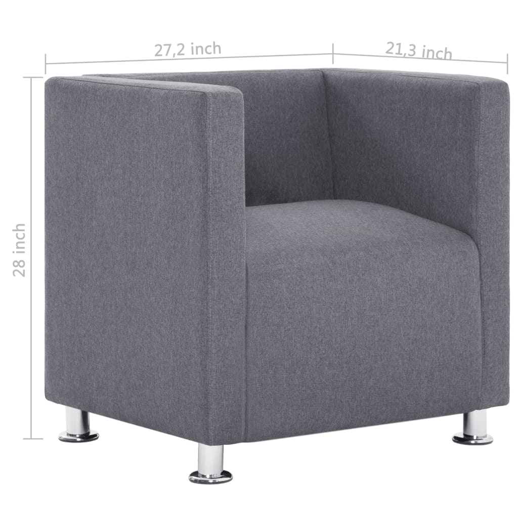 cube-armchair-light-gray-fabric At Willow and Wine USA!