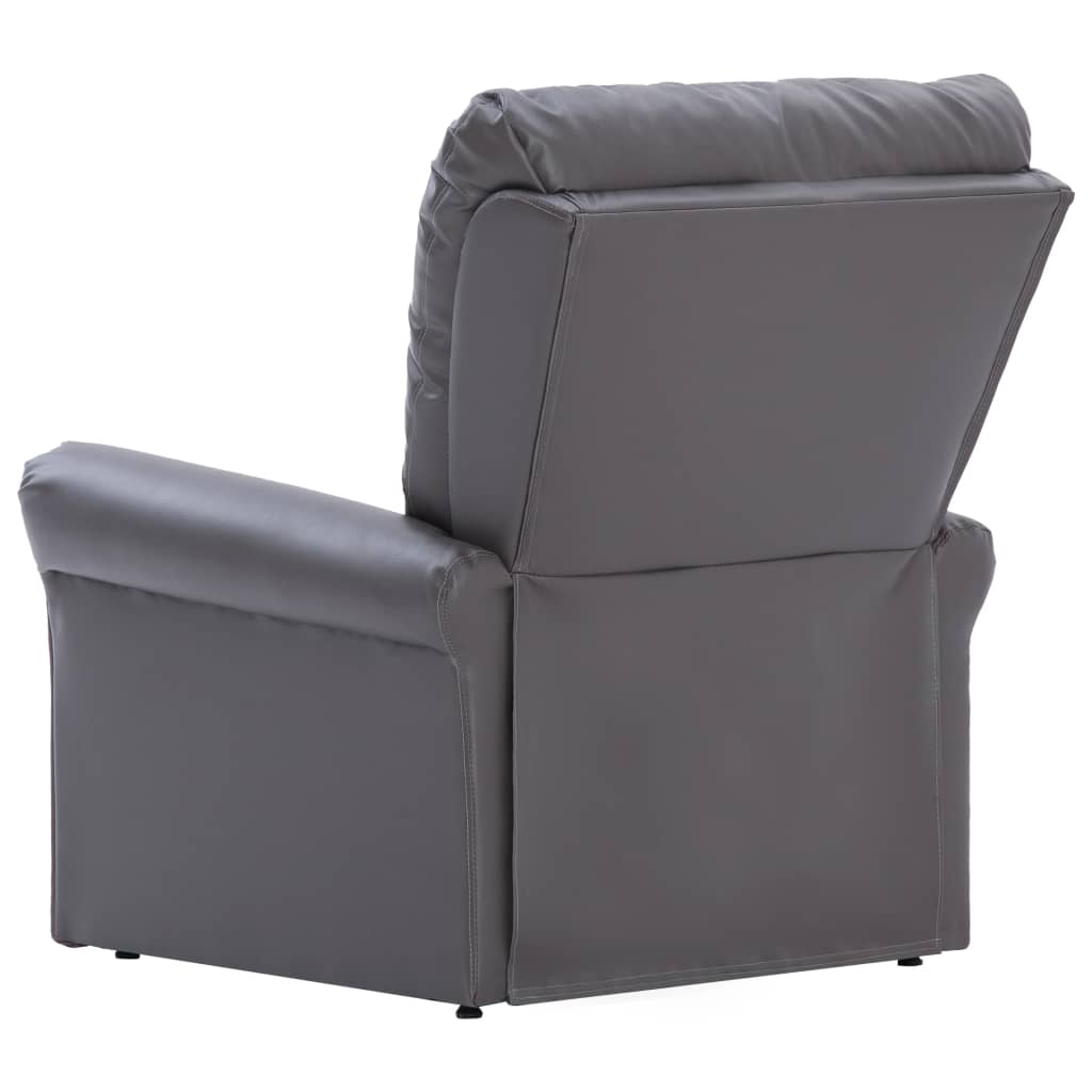 Reclining Chair Gray Faux Leather