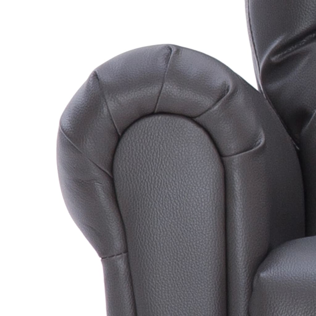 Reclining Chair Gray Faux Leather