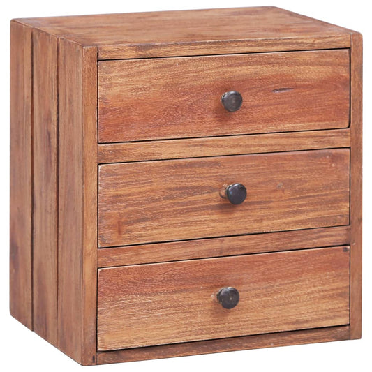 bedside-cabinet-with-3-drawers-13-8-x9-8-x13-8-solid-reclaimed-wood At Willow and Wine USA!