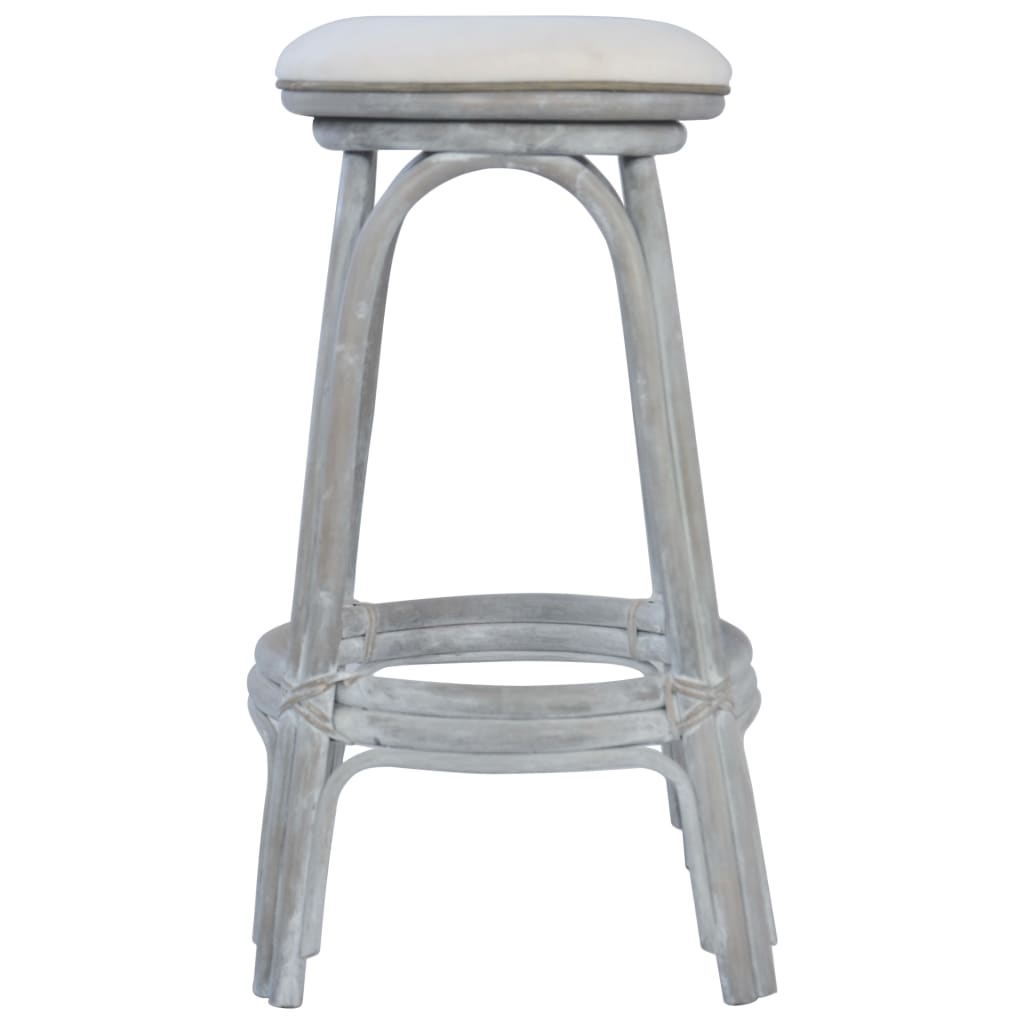 Bar Stools 2 pcs Gray Rattan