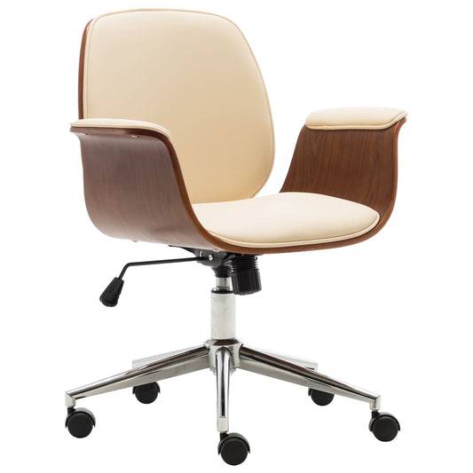 office-chair-cream-bent-wood-and-faux-leather At Willow and Wine USA!